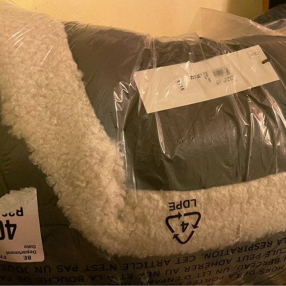 Khaki faux borg longline puffer coat - Picture 7 of 7